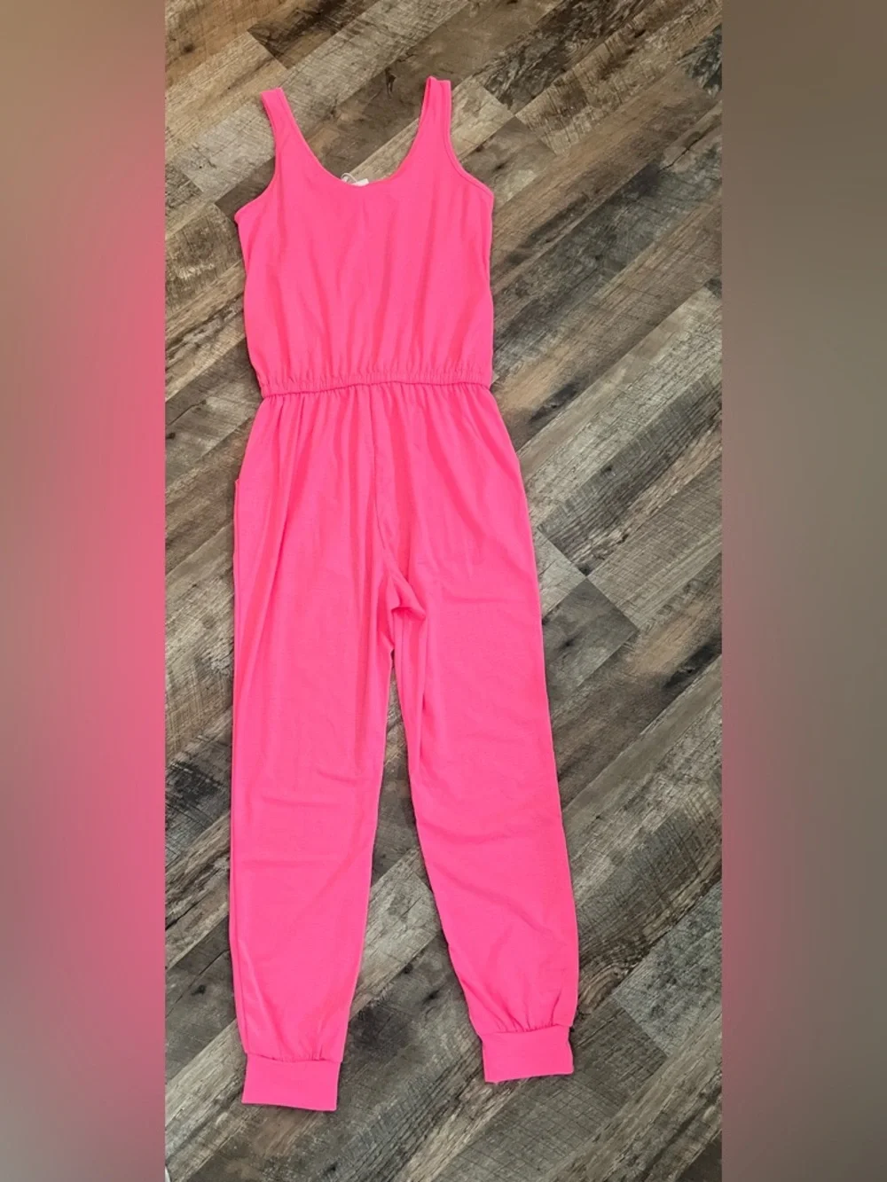 ReoRia Neon Pink Sleeveless Jumpsuit - Picture 8 of 8